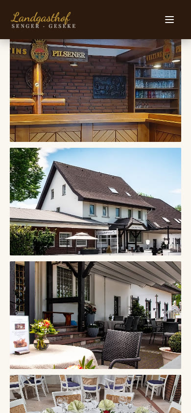 Landgasthof Senger gallery section on mobile after fixing the aspect-ratio overflow bug